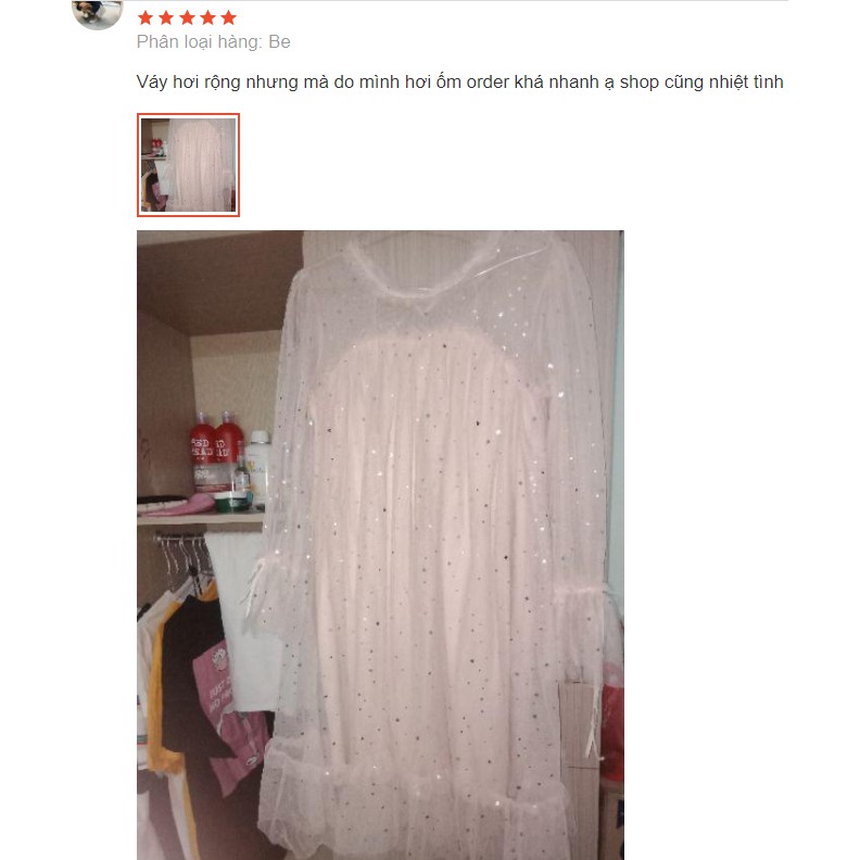 Váy Công Chúa Dài Tay Lấp Lánh Blink Blink, Đầm Suông Nữ Tính Trẻ Trung Dễ Thương V00111 | BigBuy360 - bigbuy360.vn