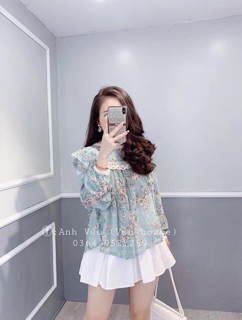 Áo voan hoa phối ren ( kèm video , ảnh thật)