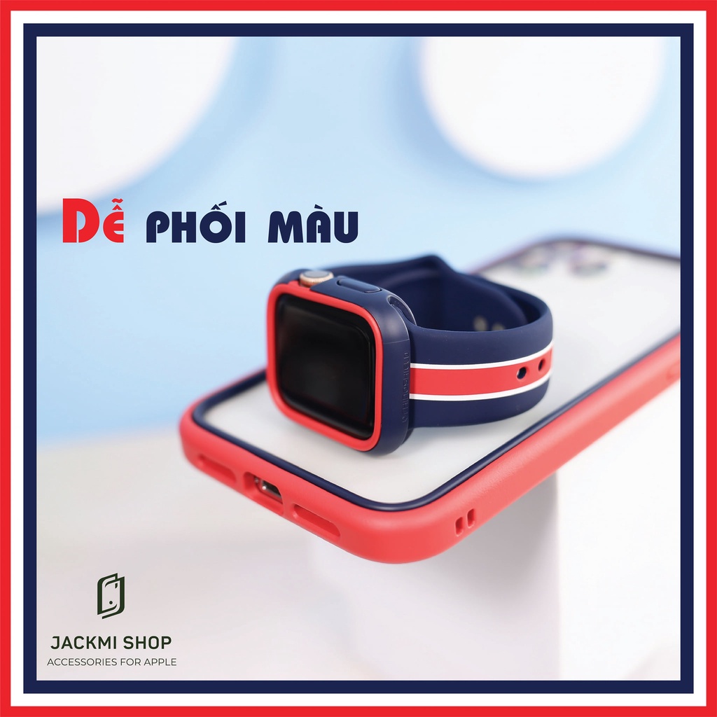 [COMBO 3 MÓN]DÂY SILICON HỌA TIẾT CHO APPLE WATCH + ỐP VIỀN RHINOSHIELD CHO IPHONE + ỐP VIỀN RHINOSHIELD CHO APPLE WATCH