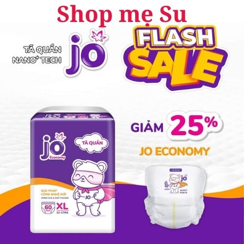 Bỉm Jo/Bỉm quần Jo Economy đủ size M72/L66/XL60/XXL54
