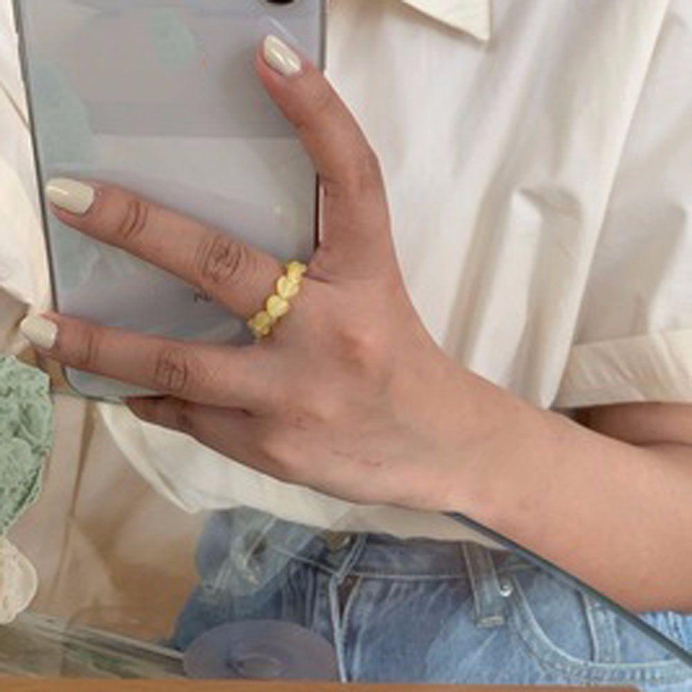 Nhẫn Opal Thời Trang Cho Nữ|Dây Chuyền Co Dãn Màu Sắc Ngọt Ngào Thời Trang