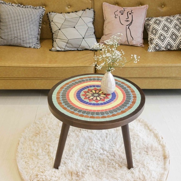 Bàn Trà MOSAIC Bàn Cafe Tròn Gốm Sứ Cao Cấp Mẫu Mã Đa Dạng