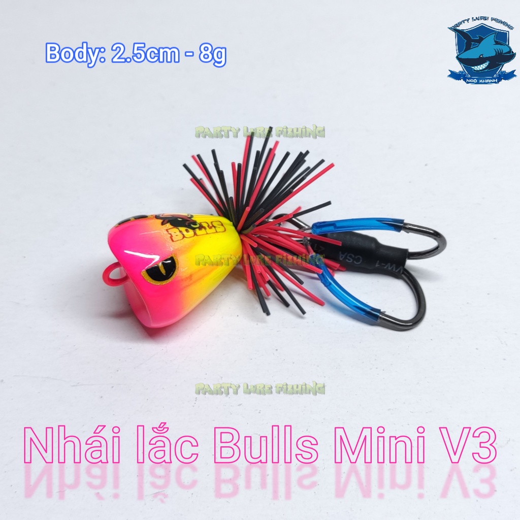 Nhái lắc Bulls Mini V3 - Mồi câu cá lóc