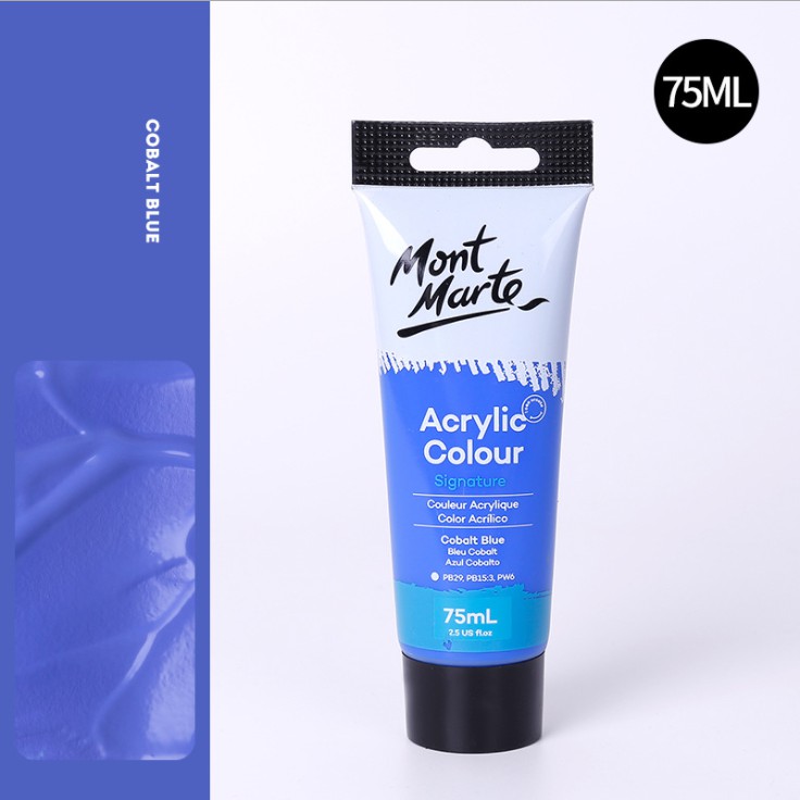 Màu Acrylic Mont Marte 75ml - Cobalt Blue - Acrylic Colour Paint Signature 75ml (2.54oz) - MSCH7519