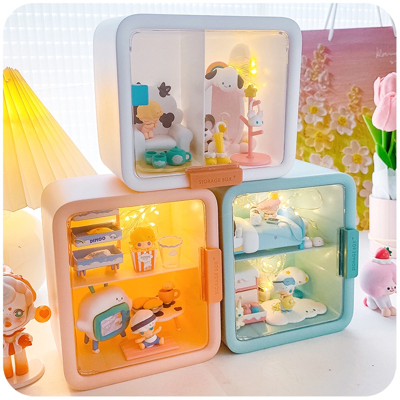 Tủ kệ 2 tầng mini trưng bày mô hình