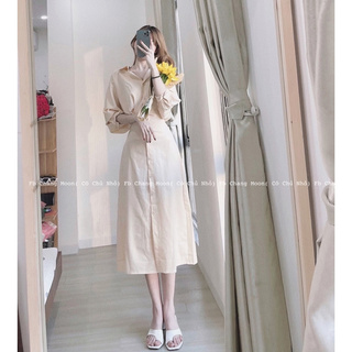Váy sơ mi buộc eo phong cách hàn quốc ( ảnh thật)