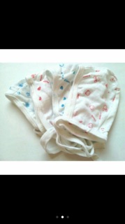 Combo 3 Mũ cotton sơ sinh mỏng, mũ chụp/mũ dây