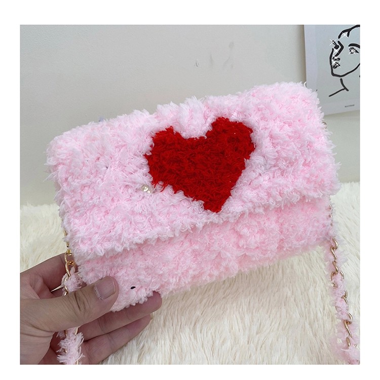 [Có video hướng dẫn] Túi tự đan len phối màu, set nguyên liệu đan túi,San hô lông cừu tình yêu