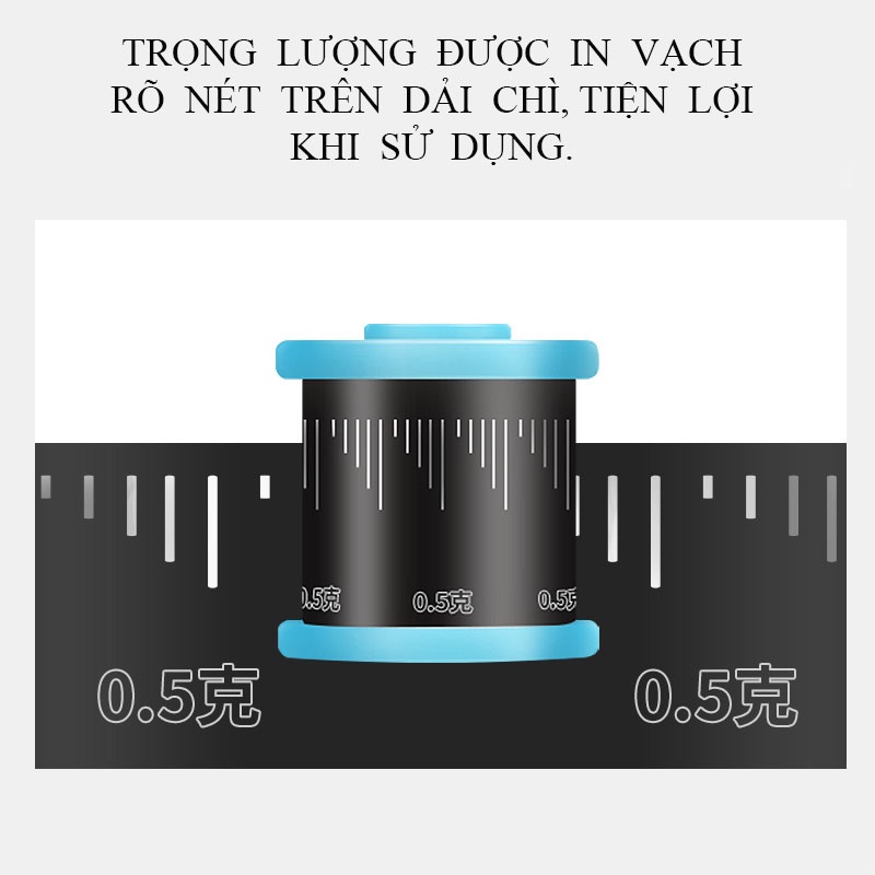 Chì Lá Câu Đài Cao Cấp Không Bẩn Tay, chia vạch rõ ràng dễ căn chỉnh