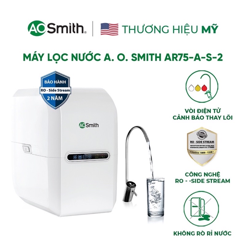 Máy lọc nước Ao smith A-S-2 thương hiệu gần 150 năm đến từ Mỹ