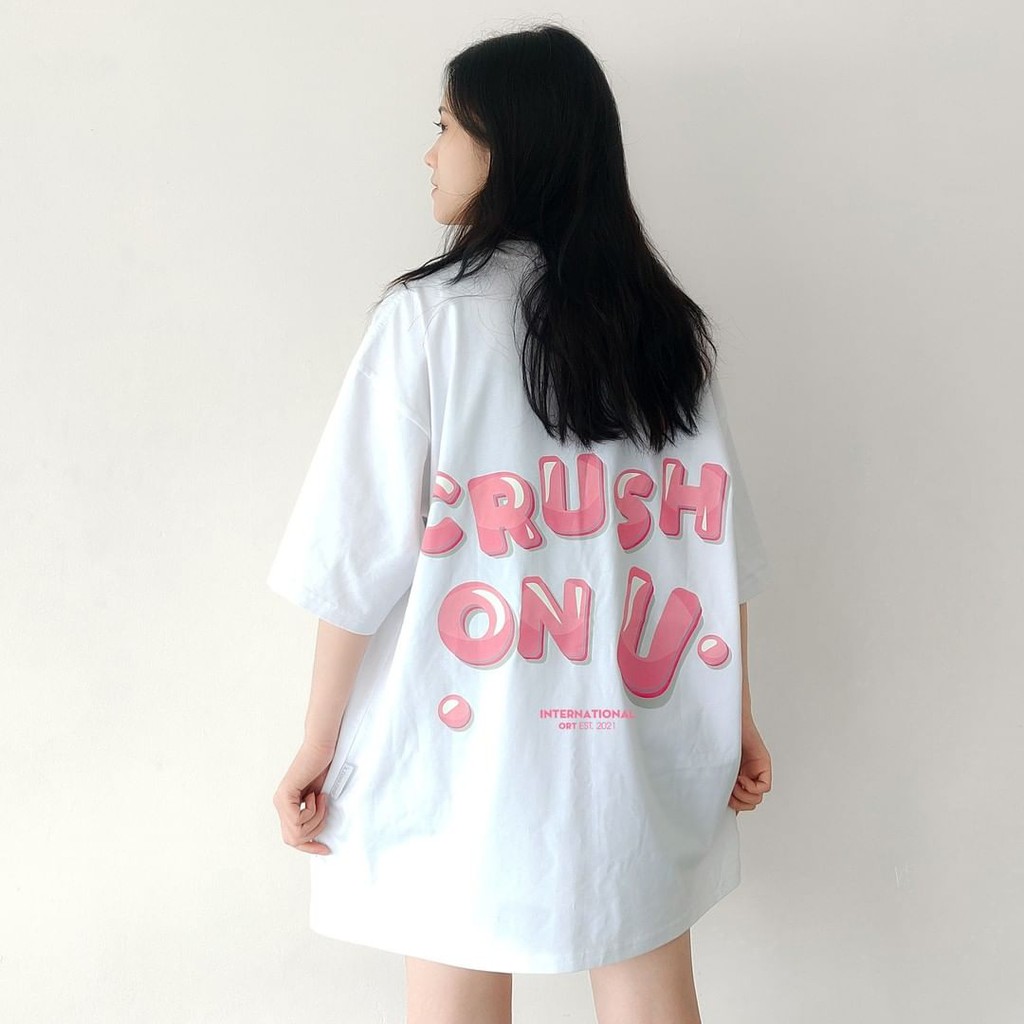 Áo Thun Nam Nữ OUTERITY Crush On U Unisex - Kiểu áo phông form rộng tay lỡ Ulzzang Nelly - Leevin Store