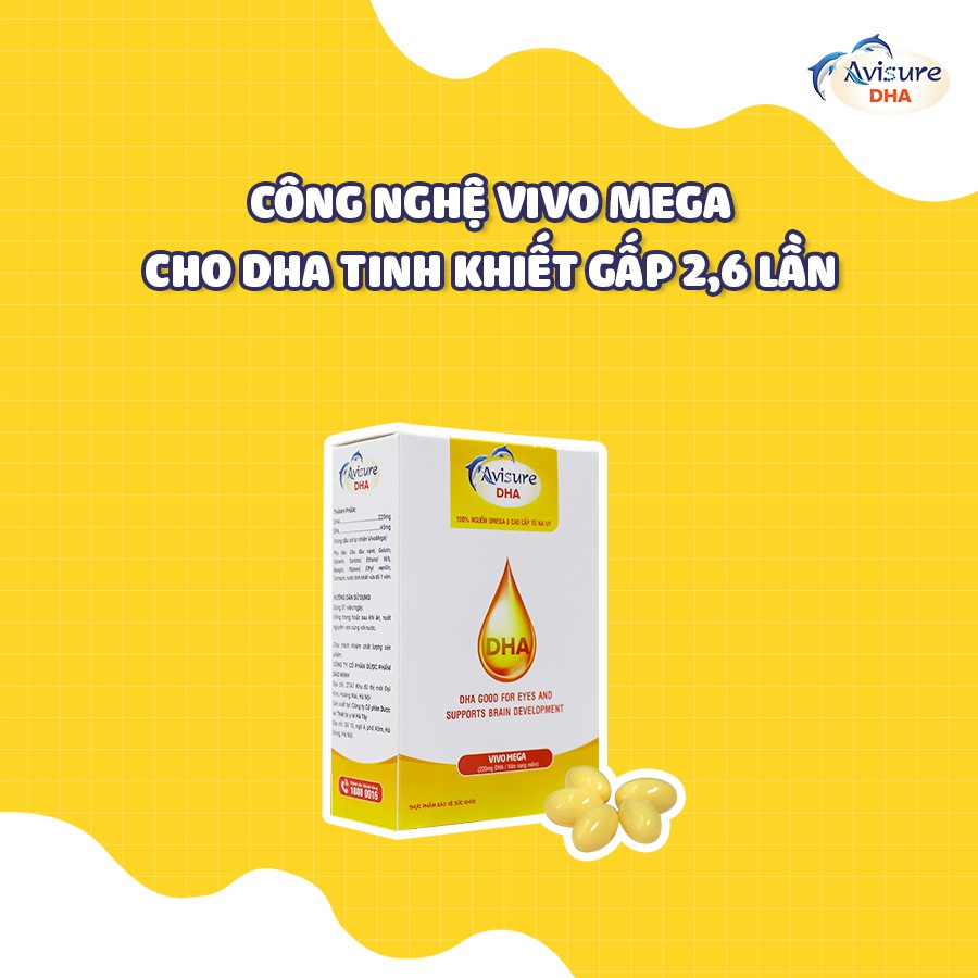 Avisure DHA - Viên uống bổ sung DHA, EPA, Viatmin tổng hợp cho cơ thể, giúp bổ não và tốt cho mắt