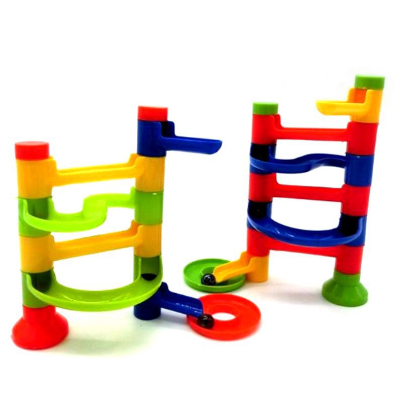 Pentagon Kids Building Blocks Track Run Marble Construction Maze Game DIY Toys