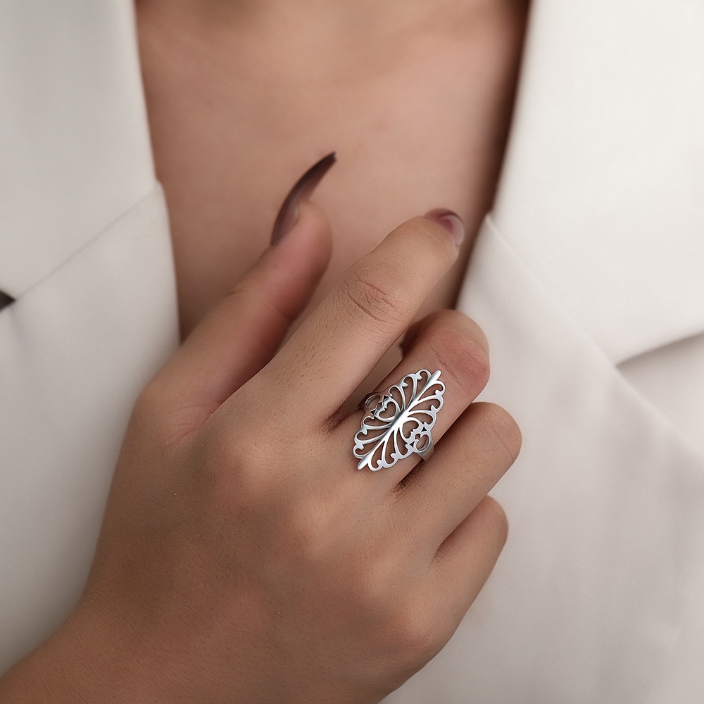 Nhẫn Inox Mạ Vàng Sang Trọng Phong Cách Bohemian