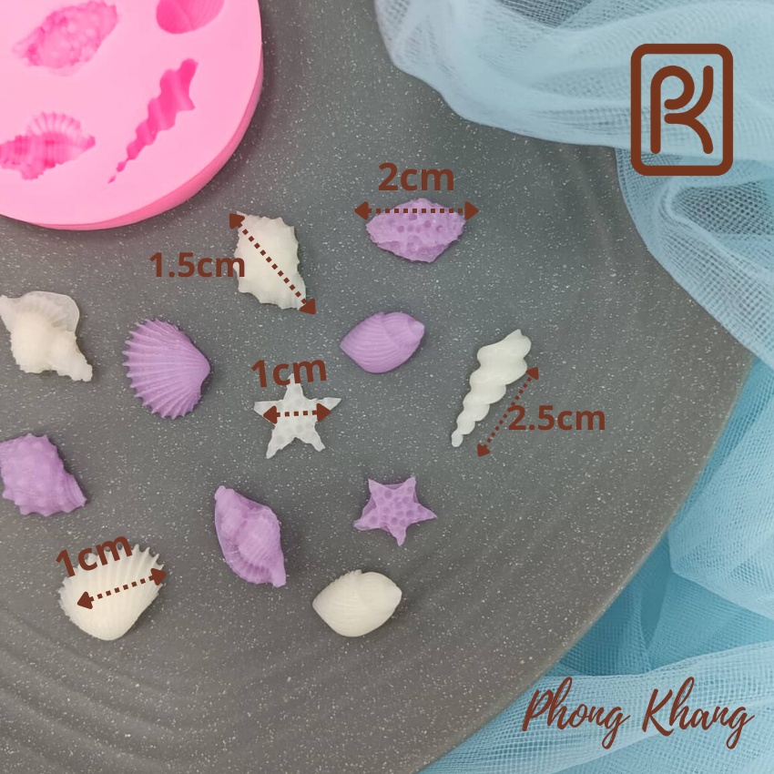 Khuôn silicon 3d làm rau câu hình sò ốc