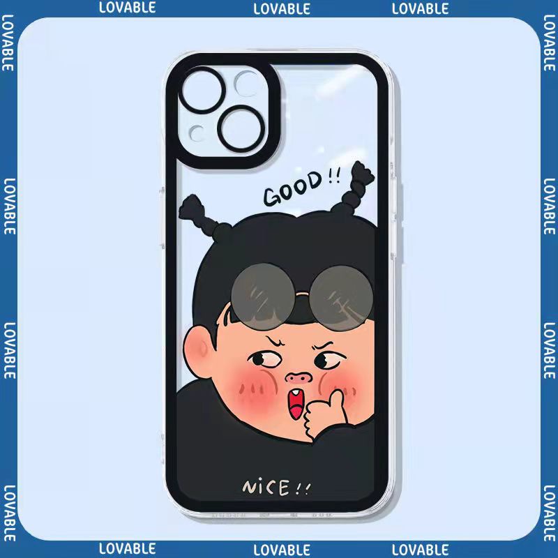 Casing Samsung Galaxy A23 A03S A02S A53 A33 A13 A52 A52S A32 A72 A12 A22 Lte A50 A50S A30S A71 A51 A31 A21 A20 A30 A21S M12 M22 M32 S20 FE S22 S22+ S21 S21+ Ultra Plus 4G 5G Cute Angel Eye Couple Cartoon Boy Girl Tpu Fine Hole Clear Soft Phone Case STD 19