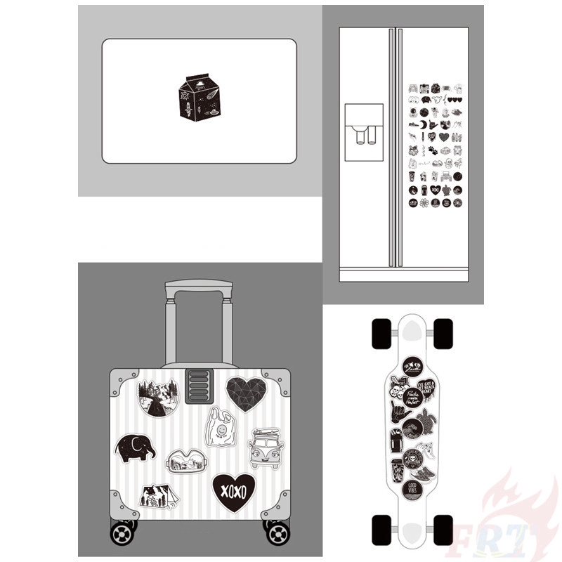 Set 50 Sticker Dán Hình Chữ Vsco