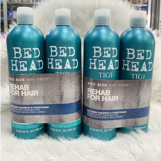 Bộ dầu gội xả phục hồi tóc tigi bed head 750ml màu xanh