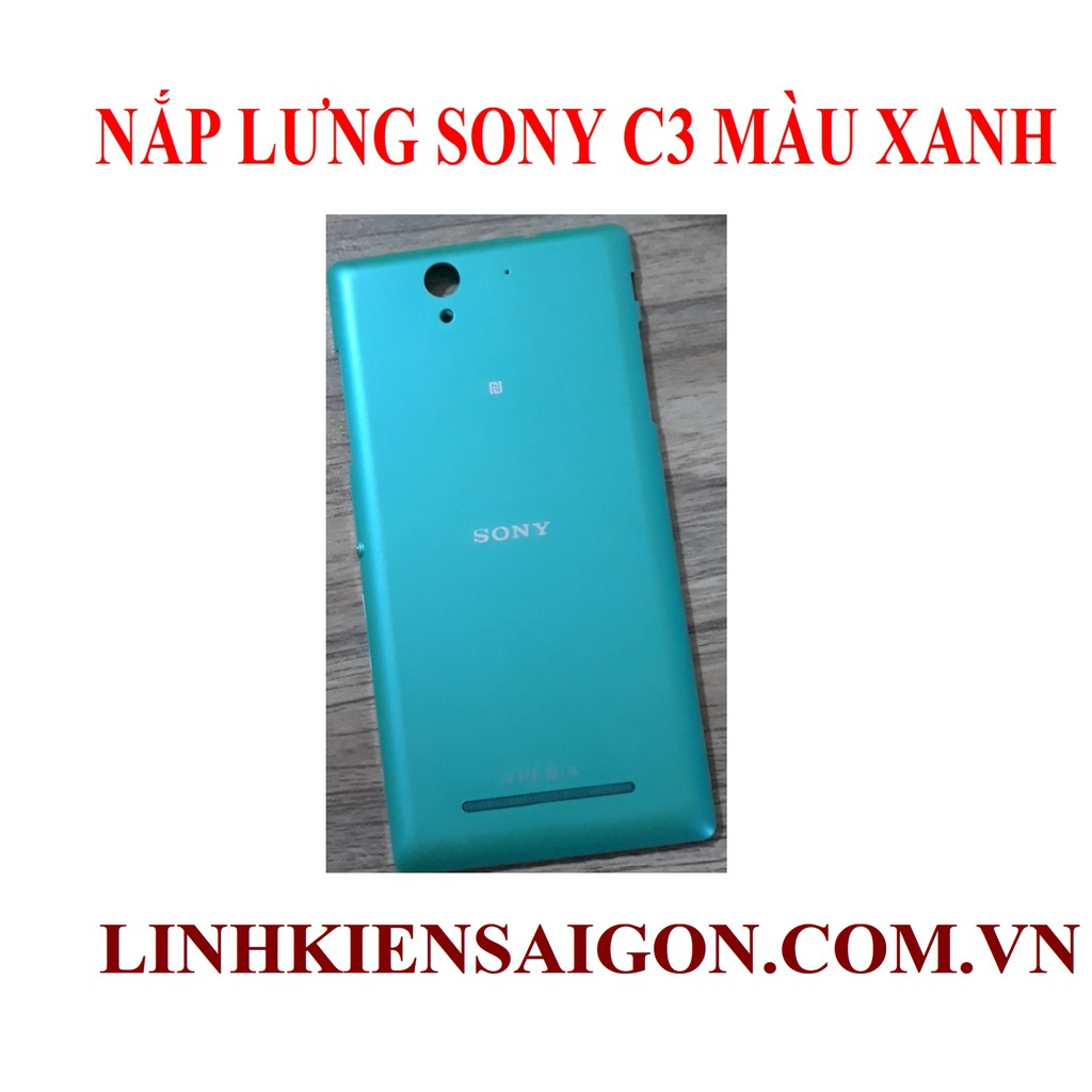 NẮP LƯNG SONY C3 MÀU XANH