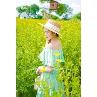 Set Maxi trễ vai phối bèo
