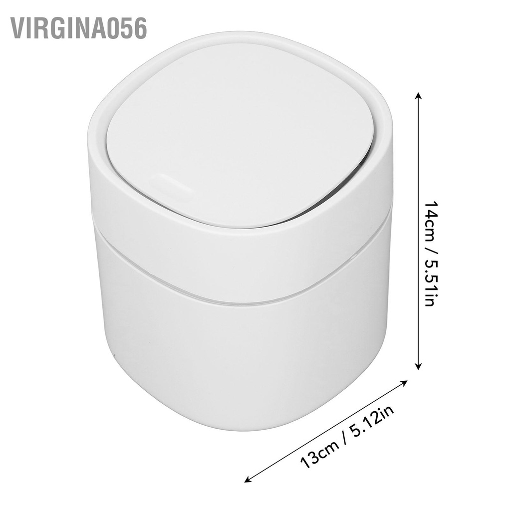 Virgina056 Thùng rác để bàn mini Có thể lưu trữ mảnh vụn làm sạch có nắp đậy cho cà phê Bàn trang điểm