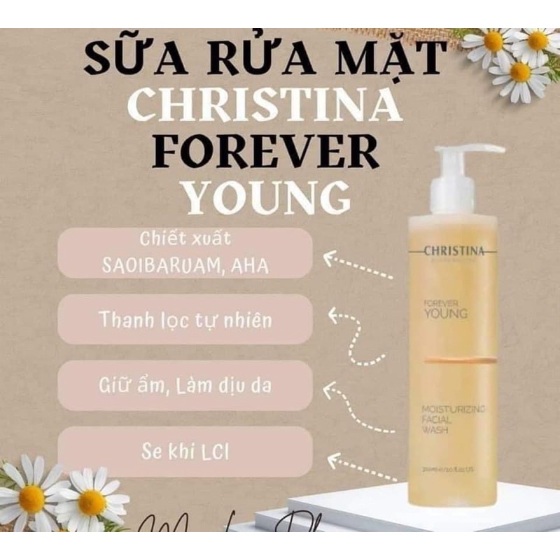 Sữa Rửa Mặt Siêu Dưỡng Ẩm Christina Foreve Young 300ml Giúp Loại Bỏ Tế Bào Da Chết Giúp Da Mịn Màng Tươi Sáng