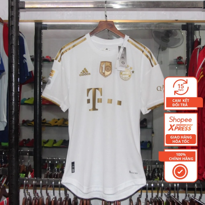 Áo Bayern Munich Trắng 2022 - 2023 Sân Khách - Hàng Thái Lan (Player Version) Ảnh Thật