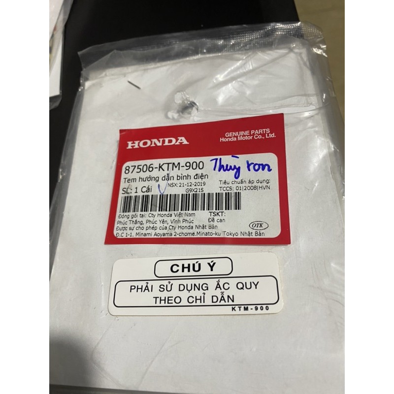 Tem Chính Hãng Honda