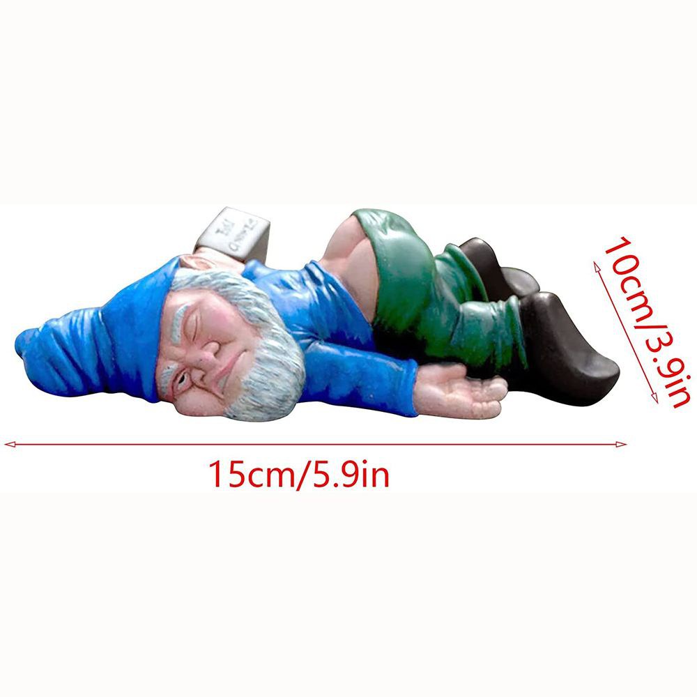 LUCKY For Outdoor Decor Funny Drunk Dwarf Yard Weather Resistant Gnomes Statue Sculpture Ornaments Resin Figurine Lawn Patio Home Decor/Multicolor