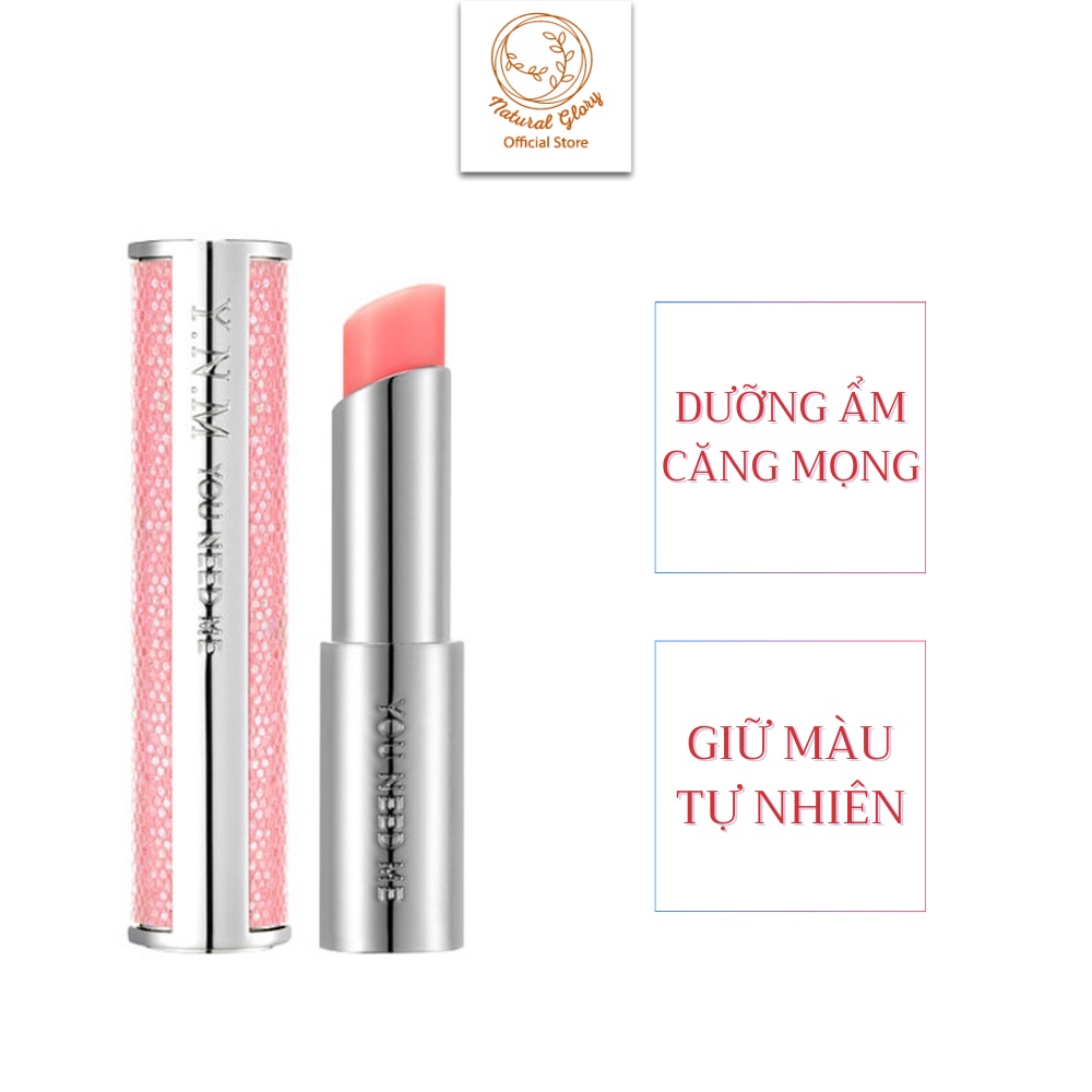 Son dưỡng môi đổi màu YNM Candy Honey Lip Balm Hồng PK001 3.2g dưỡng ẩm môi khô, làm mặt nạ ngủ môi, son lót