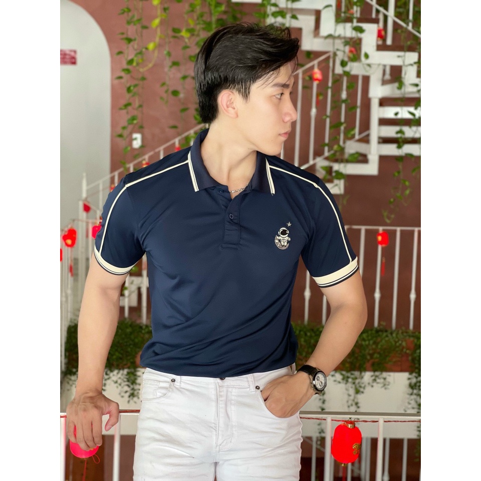 Áo thun nam polo phối màu thời trang, vải thoáng mát mềm mịn - HK248