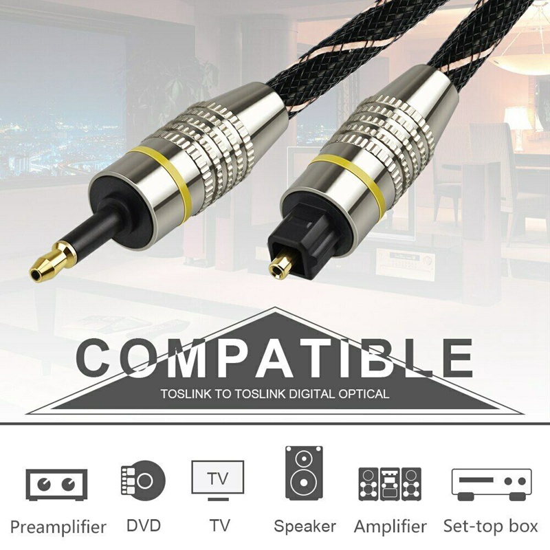 Dây Cáp Quang Âm Thanh Kỹ Thuật Số Toslink 3.5mm SPDIF 5M