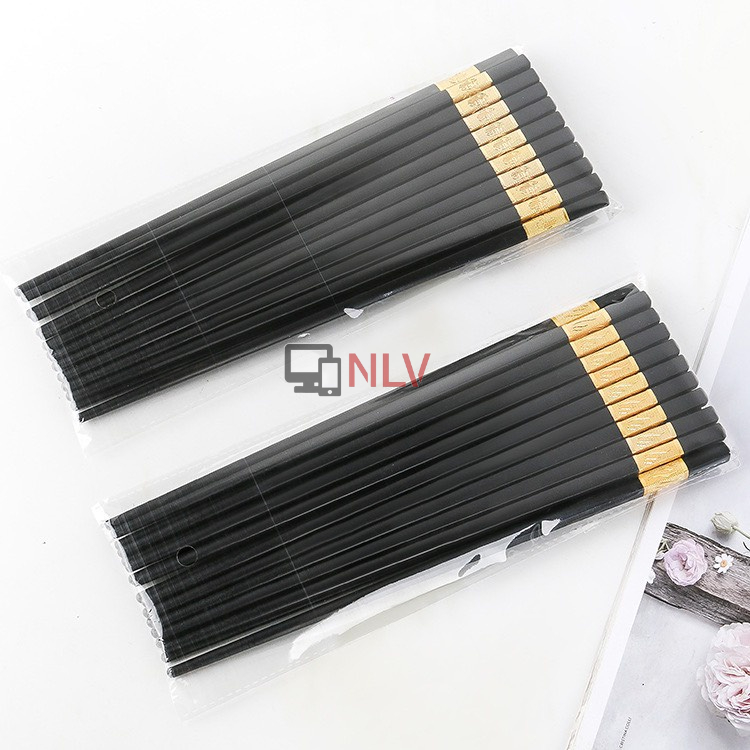 Bộ 10 Đôi Đũa Hợp Kim Mạ Vàng Hàn Quốc Sang Chảnh