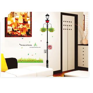 decal cột đèn hoa