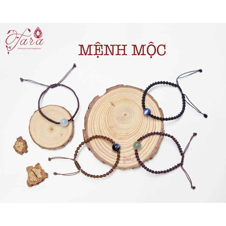 Vòng tay phong thuỷ đá thiên nhiên thắt dây vải I Mệnh Mộc I Đồng giá 179K