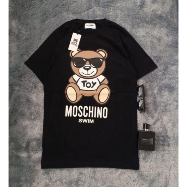 Moschino Áo Thun In Hình Gấu Tỷ Lệ 1: 1 Độc Đáo