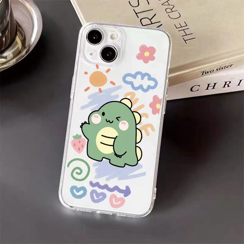 Ốp Điện Thoại Trong Suốt Hình Khủng Long Cho iphone 11 13 7 8 Plus 12 13Pro Max X XS Max 7 8 SE 2020