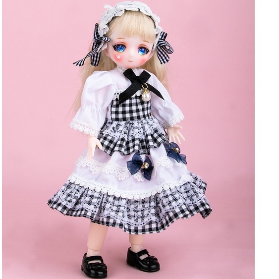 Búp Bê Barbie BJD 30 cm Phong Cách Hoạt Hình OB Preppy Mới 21 khớp Cử Động mắt 3D BJD 12 Inch