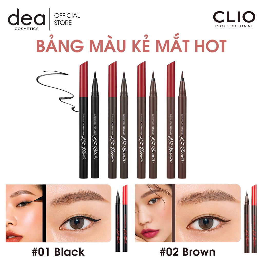 Bút Kẻ Mắt Clio Waterproof Pen Liner Kill Black