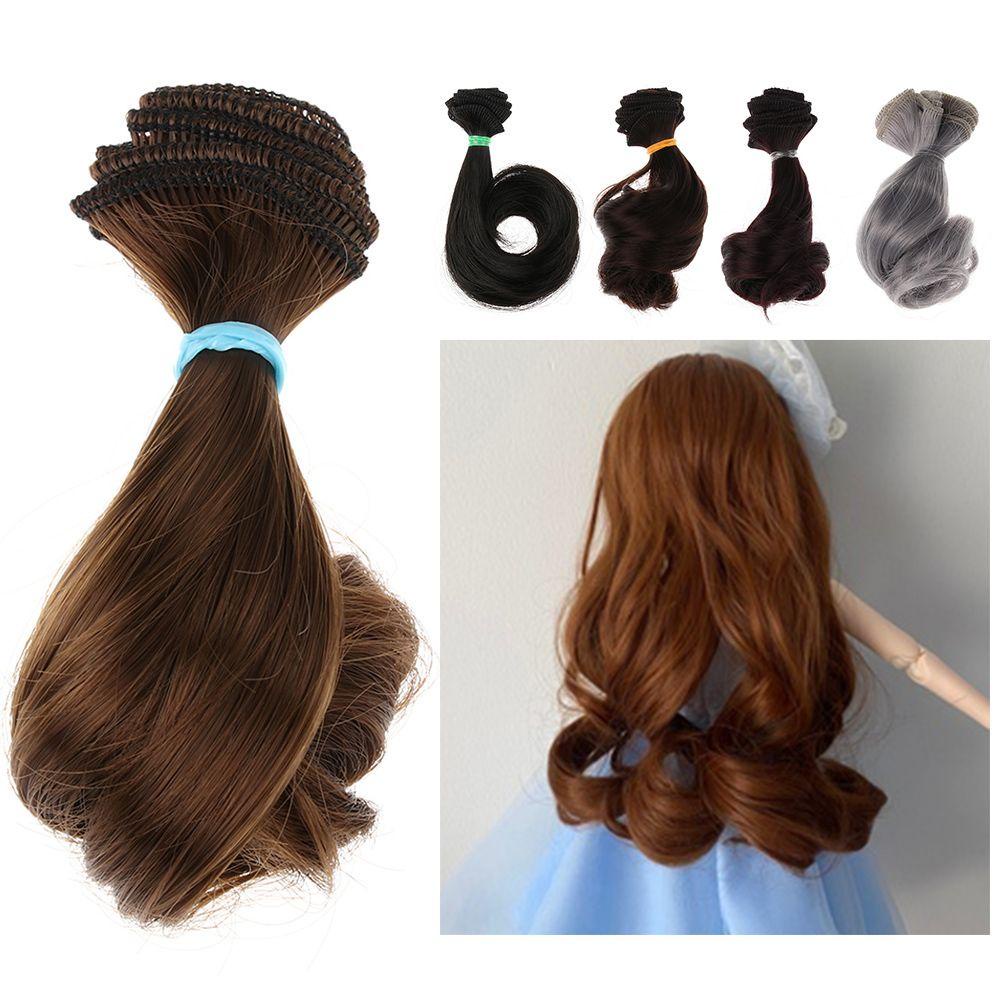 Tóc Giả Xoăn Dài 15cm * 100cm Bằng Lụa Chịu Nhiệt Cao Cho Bé