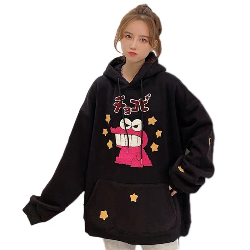 Áo khoác, áo hoodie unisex nam nữ nỉ ngoại khủng long răng hô cute năng động thời trang học đường