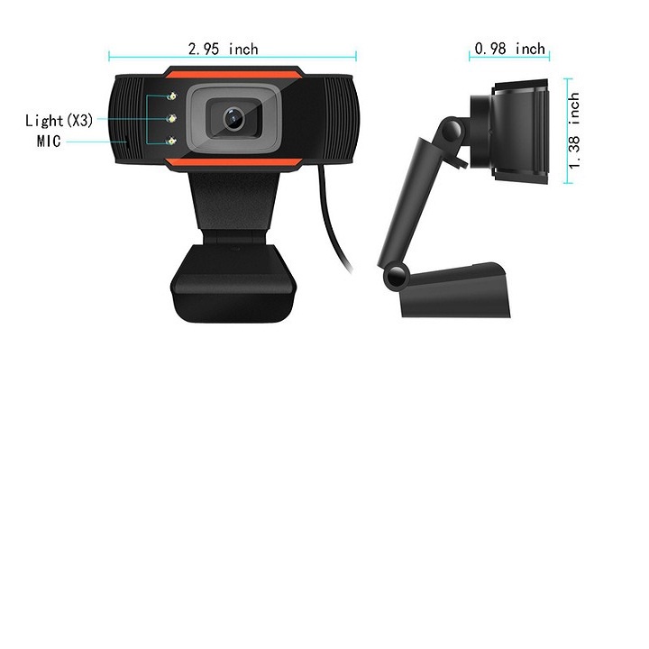 Webcam A870 C3: Học trực tuyến, Live Stream Học Online Dùng Cho Máy Tính, Laptop - Tặng Kèm Chuột Và Pad Chuột