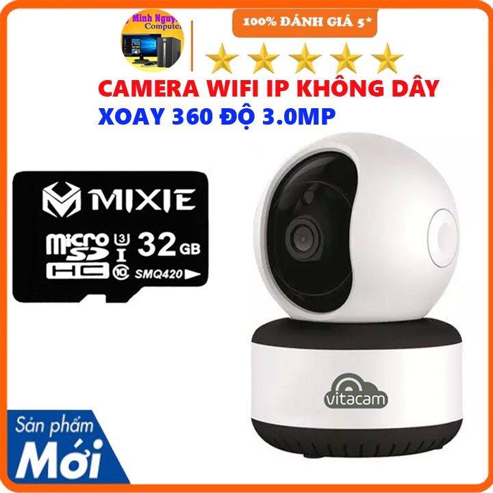 [Chính Hãng] Camera Ip WiFi Vitacam C1290 Pro - 3.0Mpx Ultra HD 1296P Chuẩn H265X