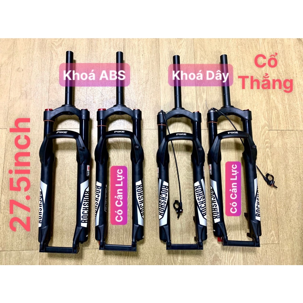 Phuộc Hơi RockShox 27.5inch Cổ Thẳng Khoá ABS  Đen Nhám Cho Xe Đạp