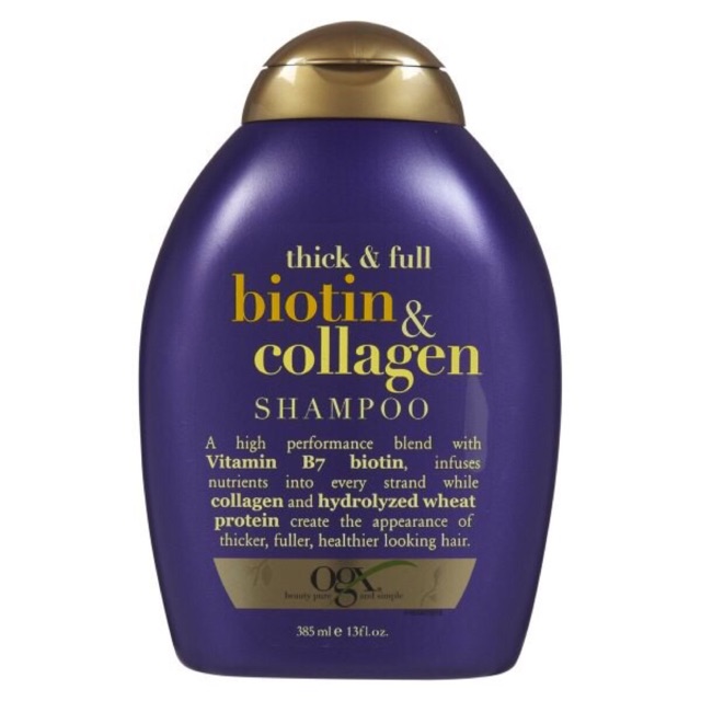 DẦU GỘI Organix Thick and Full Biotin and Collagen Shampoo 385ml