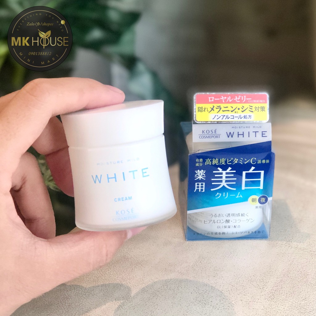 Kem Dưỡng Trắng Da Kose Moisture Mild White 55g (New 2018)