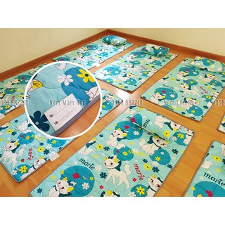 Nệm / Đệm gối túi cho bé đi học - Cotton Thắng Lợi - Có chống trượt (Bộ 3 món)