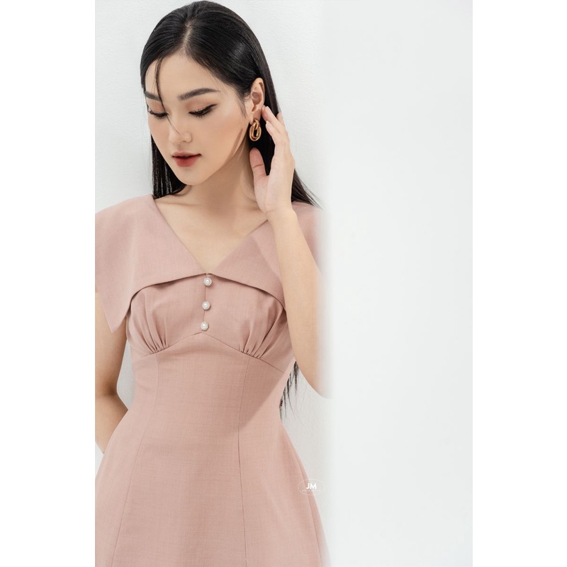 Áo thiết kế JM Dress Design cổ V bản to, nhún ngực, chất kiệu cao cấp, mặc đi làm và đi chơi 2T52.2209PL