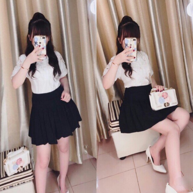 Áo Kiểu Phối Ren Quãng Châu