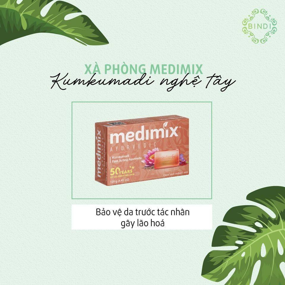 Combo bánh xà phòng Medimix Ayurveda cho da mụn lưng chiết xuất thảo dược đàn hương - cỏ hương bài - nghệ - kumkumadi